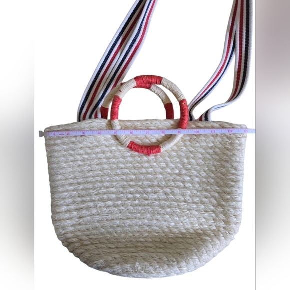 Nautical Woven Jute Tote Bag - Picture 7 of 9